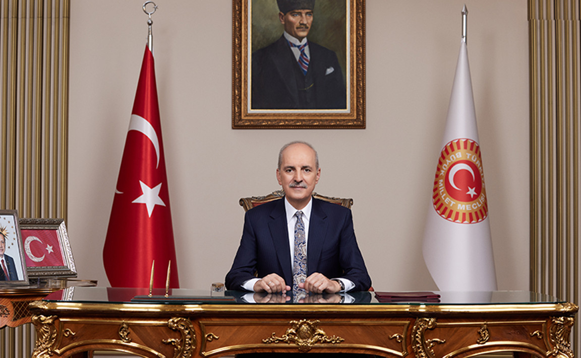TBMM BAŞKANI KURTULMUŞ, KATAR ŞURA MECLİSİ BAŞKANI İLE GÖRÜŞTÜ