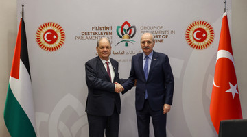 TBMM Başkanı Kurtulmuş, İstanbul’da Filistin Ulusal Konseyi Başkanı Fattouh İle Görüştü