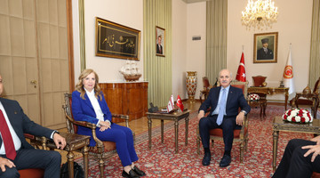 TBMM Başkanı Kurtulmuş, KKTC Cumhuriyet Meclisi Ekonomi, Maliye, Bütçe Ve Plan Komitesi Başkanını Kabul Etti