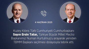 KKTC Cumhurbaşkanı Tatar'dan TBMM Başkanı Kurtulmuş'a Tebrik Telefonu