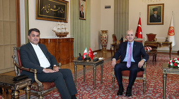 TBMM BAŞKANI KURTULMUŞ, İRAN-TÜRKİYE PARLAMENTOLAR ARASI DOSTLUK GRUBU BAŞKANI ZADEH'İ KABUL ETTİ