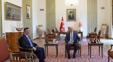 TBMM Başkanı Kurtulmuş, Cumhurbaşkanı Yardımcısı Yılmaz'ı Kabul Etti