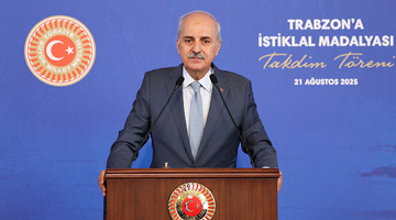 TBMM BAŞKANI KURTULMUŞ, TRABZON'A İSTİKLAL MADALYASI TAKDİM TÖRENİ'NDE KONUŞTU