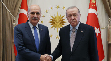 CUMHURBAŞKANI ERDOĞAN, TBMM BAŞKANI KURTULMUŞ'U KABUL ETTİ