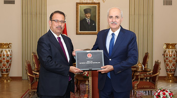 TBMM Başkanı Kurtulmuş, Sayıştay Başkanı Yener'i Kabul Etti