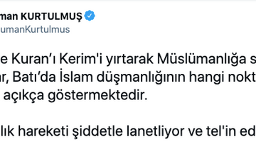 Kurtulmuş: Müslümanlığa saldıran soysuzlar Batı'da İslam düşmanlığının geldiği noktayı açıkça göstermekte