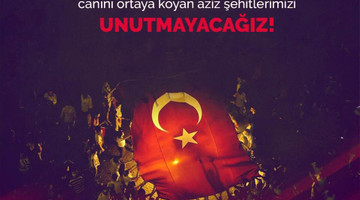 15 Temmuz 2016’da tarihe altın harflerle yazılmış kahramanlık destanını #Unutmayacağız, unutturmayacağız.