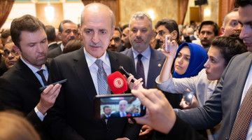 TBMM BAŞKANI KURTULMUŞ, YENİ YASAMA YILI RESEPSİYONUNDA GAZETECİLERİN SORULARINI CEVAPLADI