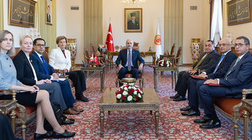 TBMM BAŞKANI NUMAN KURTULMUŞ, LETONYA DIŞİŞLERİ BAKANI BRAZE'Yİ KABUL ETTİ