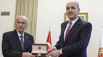 TBMM BAŞKANI SEÇİLEN KURTULMUŞ, GÖREVİ GEÇİCİ MECLİS BAŞKANI BAHÇELİ'DEN DEVRALDI