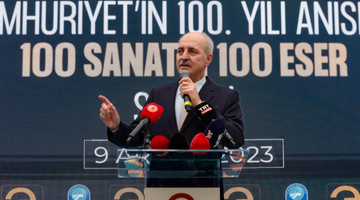 TBMM BAŞKANI KURTULMUŞ, “100 SANATÇI 100 ESER” SERGİSİNİN AÇILINDA KONUŞTU