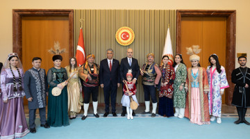 TBMM BAŞKANI KURTULMUŞ, TÜRKSOY HEYETİNİ KABUL ETTİ