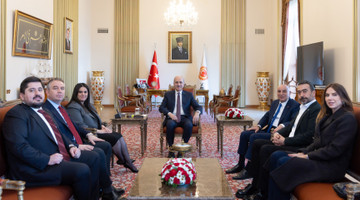 TBMM BAŞKANI KURTULMUŞ ANKARA BÜYÜKŞEHİR BELEDİYE BAŞKAN ADAYI ALTINOK, AK PARTİ ANKARA MİLLETVEKİLLERİ SARIEROĞLU VE ALPARSLAN İLE AK PARTİ ANKARA İL BAŞKANI ÖZCAN'I KABUL ETTİ