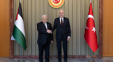 TBMM BAŞKANI KURTULMUŞ, FİLİSTİN DEVLET BAŞKANI ABBAS İLE MECLİS’TE GÖRÜŞTÜ