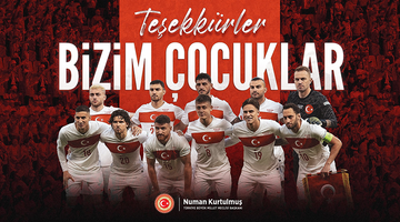 TBMM BAŞKANI KURTULMUŞ'TAN A MİLLİ FUTBOL TAKIMI'NA "TEŞEKKÜR" MESAJI