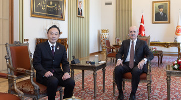 TBMM BAŞKANI KURTULMUŞ, JAPONYA'NIN ANKARA BÜYÜKELÇİSİ KATSUMATA'YI KABUL ETTİ