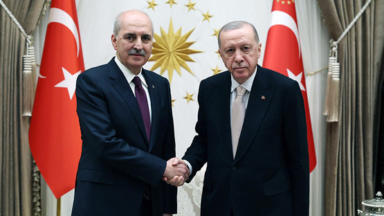 CUMHURBAŞKANI ERDOĞAN, TBMM BAŞKANI KURTULMUŞ'U KABUL ETTİ - Resim: 1