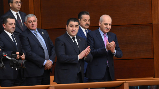 TBMM Başkanı Kurtulmuş, Gürcistan Parlamentosu Başkanı Papuashvili İle Ortak Basın Toplantısı Düzenledi - Resim: 17