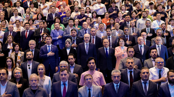 Hoca Ahmet Yesevi Uluslararası Kazak-T&uuml;rk &Uuml;niversitesi 21. Y&uuml;zyılda T&uuml;rk D&uuml;nyasının Yeri Konferansı'nda Katılımcılara Hitap