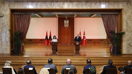 Arnavutluk Meclis Başkanı Elisa Spiropali ile Ortak Basın Toplantısı