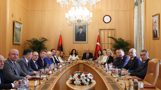 TBMM Başkanı Kurtulmuş, Arnavutluk Meclis Başkanı Spiropali İle Ortak Basın Toplantısı Düzenledi - Resim: 5