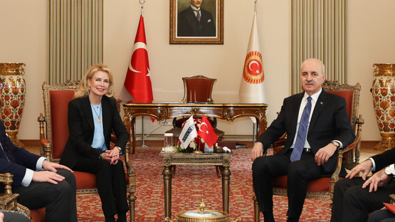AGİT PA Başkanı Pia Kauma ve Beraberindeki Heyet ile Makamda G&ouml;r&uuml;şme