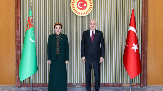 T&uuml;rkmenistan Meclis Başkanı D&uuml;nyag&ouml;zel Gulmanova'yı Karşılama