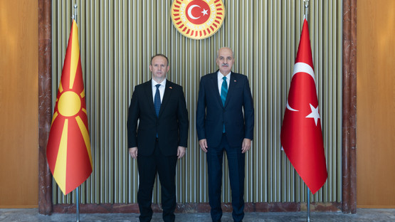Kuzey Makedonya Meclis Başkanı Afrim Gaşi'yi Karşılama