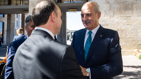 Kuzey Makedonya Meclis Başkanı Afrim Gaşi'yi Karşılama