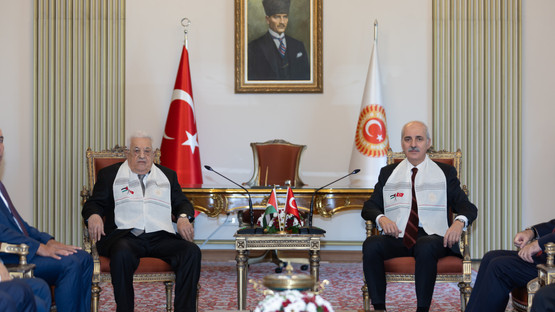 Filistin Devlet Başkanı Mahmud Abbas ve Beraberindeki Heyet ile Makamda G&ouml;r&uuml;şme
