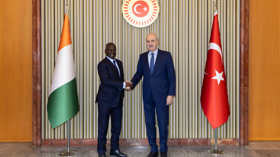 Fildişi Sahili Meclis Başkanı Adama Bictogo'yu Karşılama