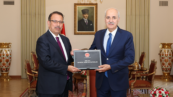 TBMM BAŞKANI KURTULMUŞ, SAYIŞTAY BAŞKANI YENER'İ KABUL ETTİ - Resim: 1