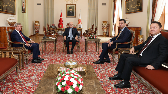 TBMM Başkanı Kurtulmuş, Saadet, Gelecek Ve Deva Partilerinin Genel Başkanlarını Kabul Etti - Resim: 1