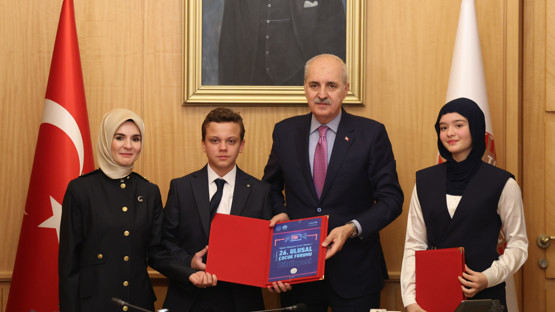 TBMM Başkanı Kurtulmuş, Bakan Göktaş İle Ulusal Çocuk Forumu Temsilcilerini Kabul Etti - Resim: 9