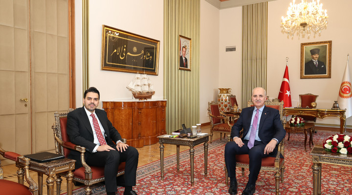 TBMM Başkanı Kurtulmuş, YTB Başkanı Abdullah Eren'i Kabul Etti