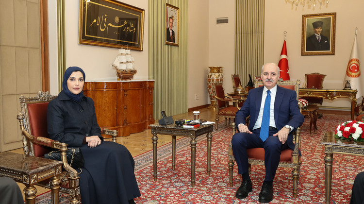 TBMM Başkanı Kurtulmuş, Katar Ulusal İnsan Hakları Komitesi Başkanını Kabul Etti