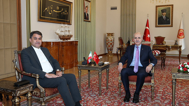 TBMM BAŞKANI KURTULMUŞ, İRAN-TÜRKİYE PARLAMENTOLAR ARASI DOSTLUK GRUBU BAŞKANI ZADEH'İ KABUL ETTİ