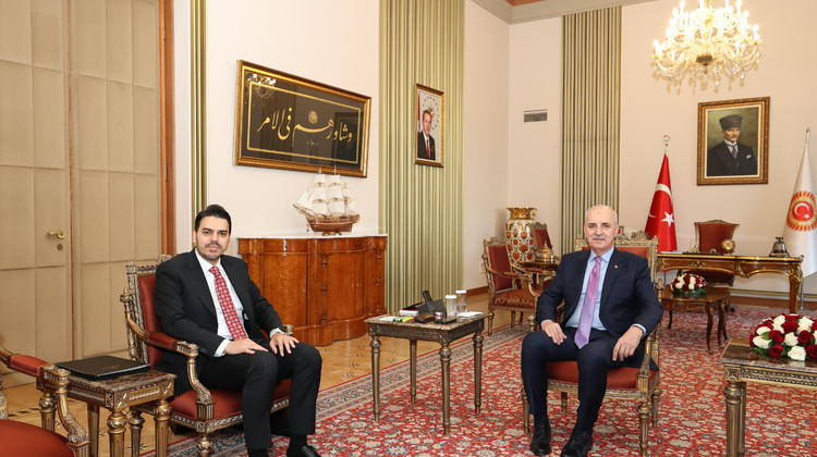 TBMM Başkanı Kurtulmuş, YTB Başkanı Abdullah Eren'i Kabul Etti