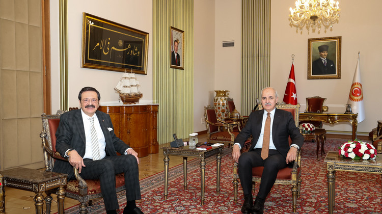 TBMM Başkanı Kurtulmuş, Türkiye Odalar Ve Borsalar Birliği Başkanı Hisarcıklıoğlu’nu Kabul Etti