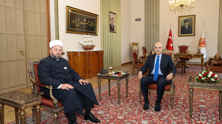 TBMM Başkanı Kurtulmuş, Karadağ İslam Birliği Başkanı Fejzic'i Kabul Etti