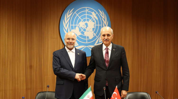 TBMM BAŞKANI KURTULMUŞ, İRAN İSLAMİ DANIŞMA MECLİSİ BAŞKANI GHALİBAF İLE GÖRÜŞTÜ