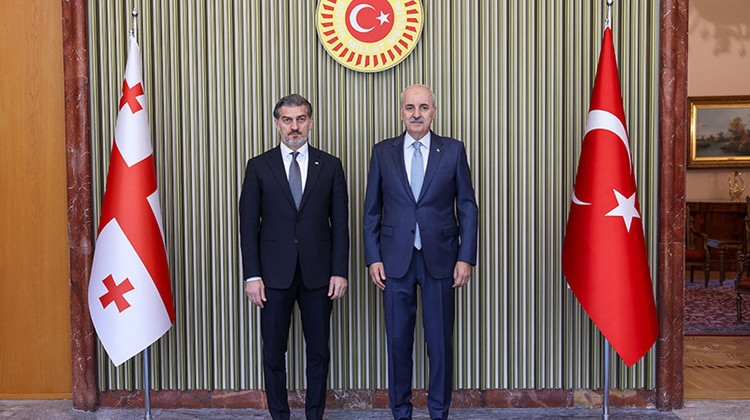TBMM BAŞKANI KURTULMUŞ, GÜRCİSTAN CUMHURBAŞKANI KAVELAŞVİLİ İLE GÖRÜŞTÜ
