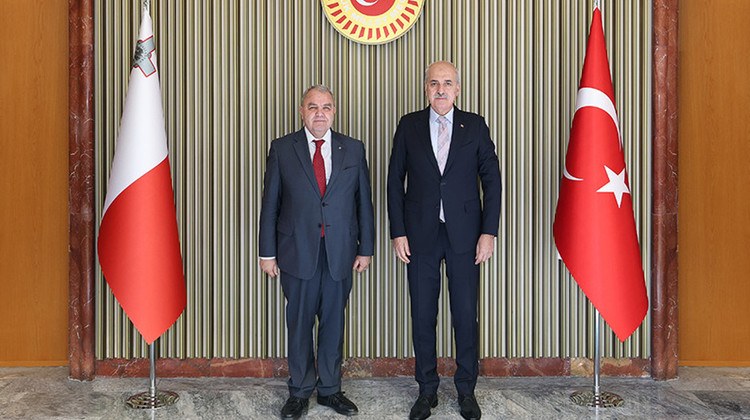TBMM Başkanı Kurtulmuş, Malta Temsilciler Meclisi Başkanı Farrugia ile Meclis’te Bir Araya Geldi