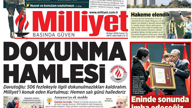 Bütün dokunulmazlıklar kaldırılsın (Milliyet gazetesi röportajı)