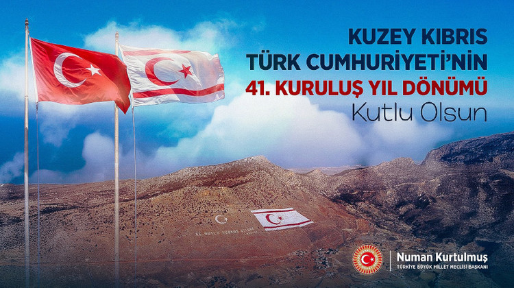 Kuzey Kıbrıs Türk Cumhuriyeti’nin 41'inci kuruluş yıl dönümünü tebrik ediyorum