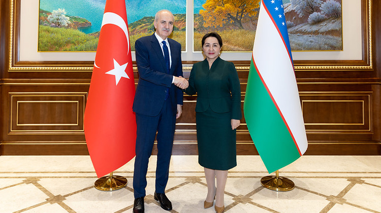 TBMM BAŞKANI KURTULMUŞ, ÖZBEKİSTAN ALİ MECLİSİ SENATO BAŞKANI NARBAYEVA İLE GÖRÜŞTÜ