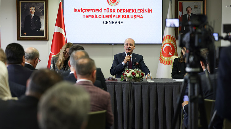 TBMM BAŞKANI KURTULMUŞ, İSVİÇRE’DEKİ TÜRK SİVİL TOPLUM KURULUŞLARININ TEMSİLCİLERİYLE BİR ARAYA GELDİ