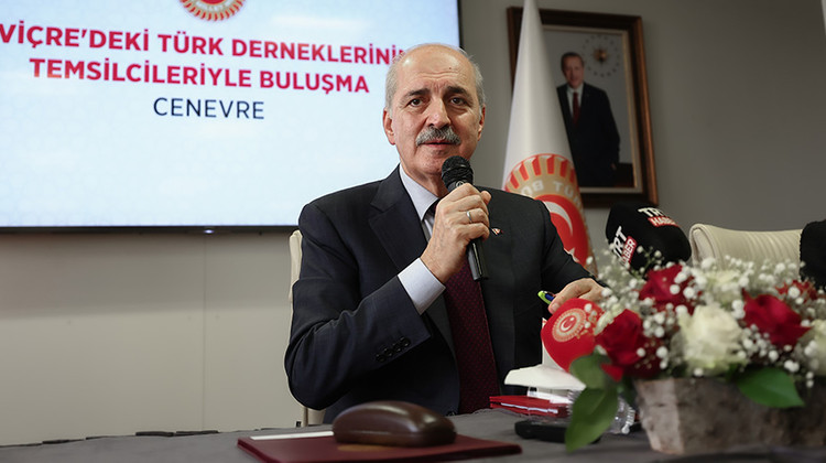 TBMM BAŞKANI KURTULMUŞ, CENEVRE’DE GAZETECİLERİN SORULARINI YANITLADI