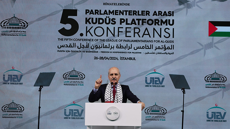 TBMM BAŞKANI KURTULMUŞ, PARLAMENTERLER ARASI KUDÜS PLATFORMU 5. KONFERANSI’NDA KONUŞTU