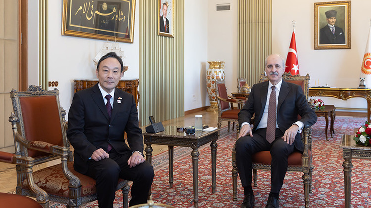 TBMM BAŞKANI KURTULMUŞ, JAPONYA'NIN ANKARA BÜYÜKELÇİSİ KATSUMATA'YI KABUL ETTİ